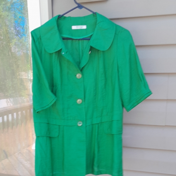Crocodile Ladies Vintage Green Button Down Shirt Medium - Picture 1 of 8
